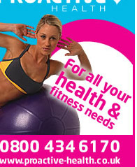 Proactive Health - For all your health & fitness needs. 0800 434 6170. www.proactive-health.co.uk